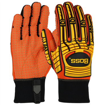 Synthetic Leather Palm Dot Grip XL Size Orange Glove