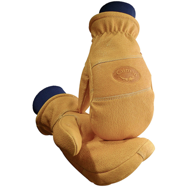 S Size Gold Leather Cold Protection Glove