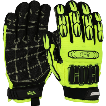 Synthetic Leather Palm M Size Hi-Vis Green Glove