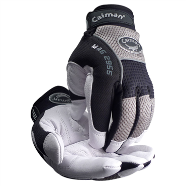 Top Grain Goatskin Leather Palm M Size Gray Glove