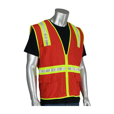 Red Zipper 4 Pockets 2X-Large Vests