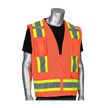 Hi-Vis Orange Zipper 11 Pockets Medium Vests