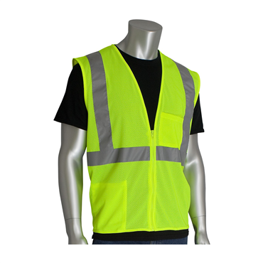 Hi-Vis Yellow Zipper 2 Pockets 2X-Large Vests