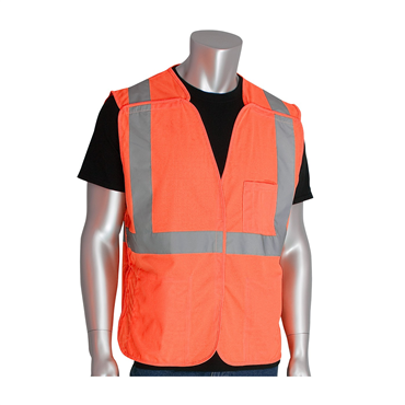 Hi-Vis Orange Hook and Loop 3 Pockets 3X-Large Vests