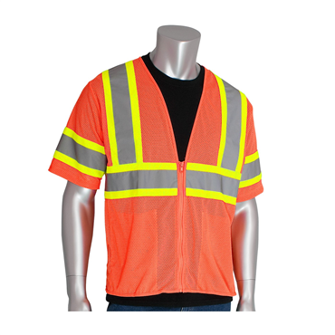 Hi-Vis Orange Zipper 2 Pockets 4X-Large Vests