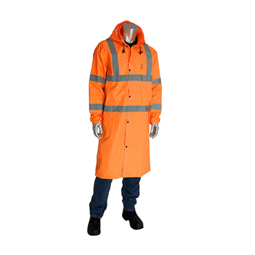 Hi-Vis Orange Polyester Medium Raincoat