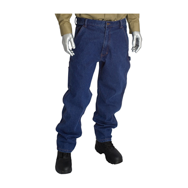 Blue Cotton Denim Twill Zipper Pant