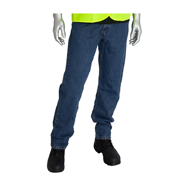 Blue Cotton Twill Denim Zipper Pant