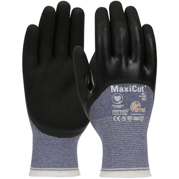 Blue Knit Wrist Cuff Nitrile X-Small Cut-Resistant Gloves
