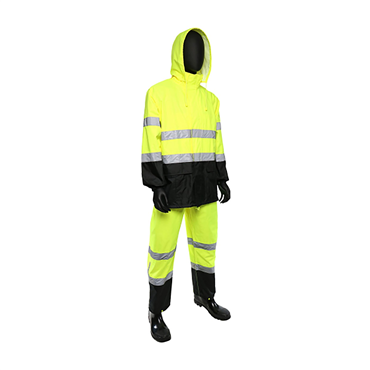 Hi-Vis Yellow Polyester PU 4X-Large Rainsuit