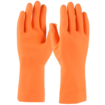 28 mil Thickness Flocked 12 in Latex Chemical Resistant Glove