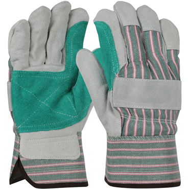 M Size Safety Rubberized Cuff Leather Palm Glove