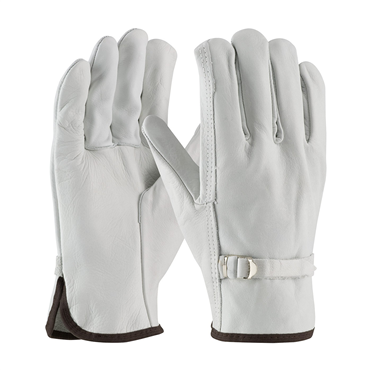 M Size Natural Slip-On Top Grain Cowhide Drivers Glove