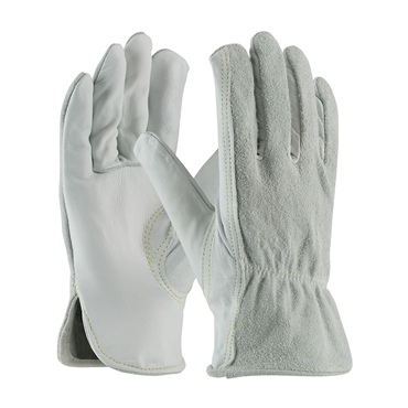 L Size Natural Slip-On Top Grain Cowhide Drivers Glove