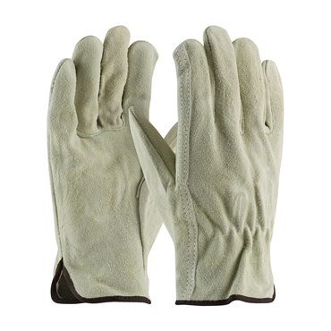 S Size Tan Slip-On Split Cowhide Drivers Glove