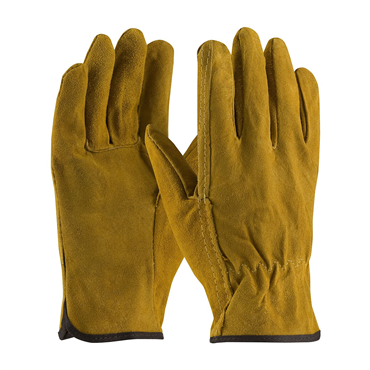 S Size Brown Slip-On Split Cowhide Drivers Glove