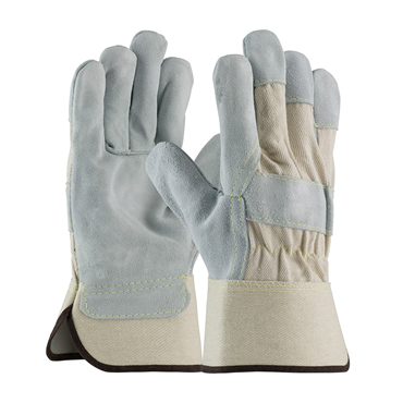 White Safety Medium Leather Palm Gloves