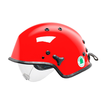Red Ratcheting Headband Size Adjustment Helmet