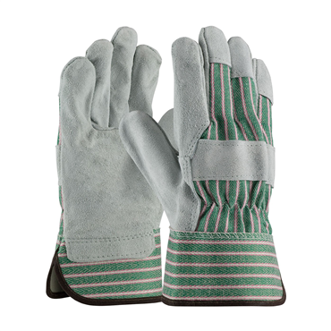 M Size Safety Rubberized Cuff Leather Palm Glove