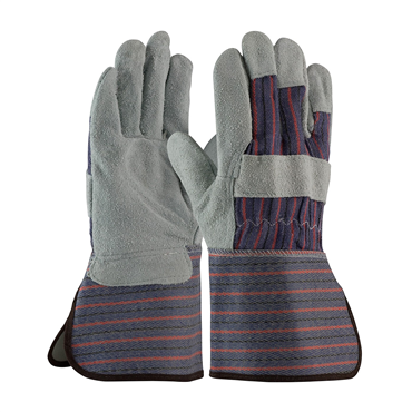 M Size Gauntlet Rubberized Cuff Leather Palm Glove