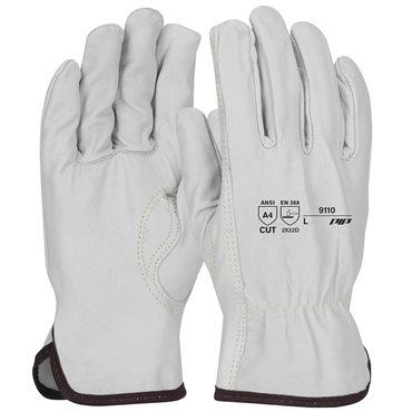L Size Natural Slip-On Top Grain Sheepskin Drivers Glove