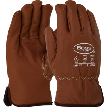 XL Brown Slip-On Top Grain Goatskin Drivers Glove