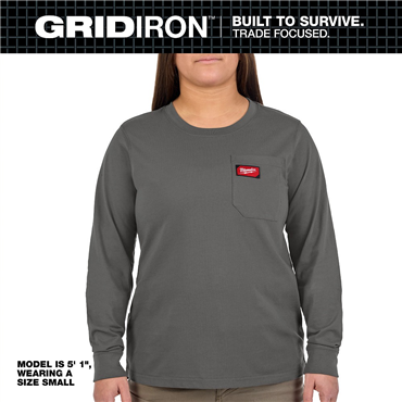 GRIDIRON™ XL Gray Long Sleeve T-Shirt