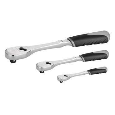 1/4 in, 3/8 in, 1/2 in Drive 90 Teeths 3 Pieces Ratchet Master Set