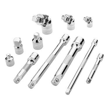 1/4 in, 3/8 in, 1/2 in Drive 11 Pieces Socket Accessory Set
