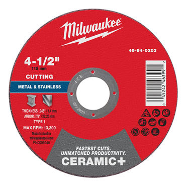 Ceramic (Ferrite) 7/8 in Type 1 Metal Cut Off Wheel