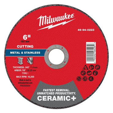 Ceramic (Ferrite) 7/8 in Type 1 Metal Cut Off Wheel