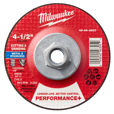 Aluminum Oxide 5/8 in-11 Type 27 Dual Metal Cut & Grind Wheel